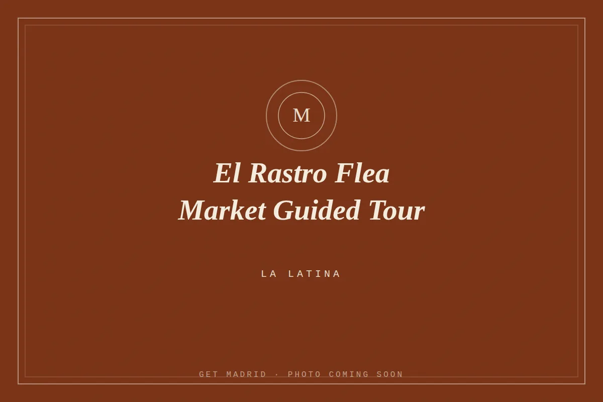 Crowded stalls at the El Rastro flea market in Madrid on a Sunday morning