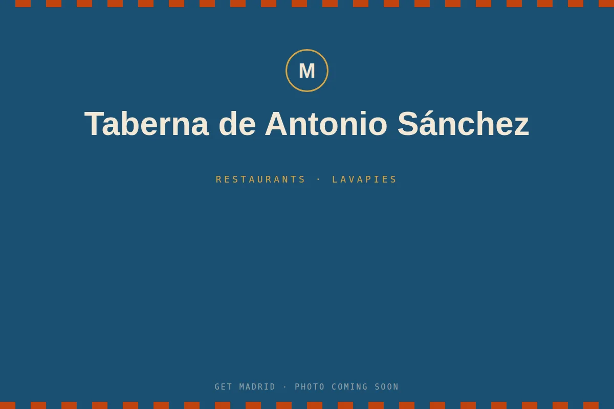 Historic zinc bar and bullfighting memorabilia inside Taberna de Antonio Sanchez in Madrid